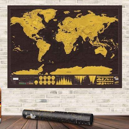 Obraz Mapa świata zdrapka – deluxe czarna
