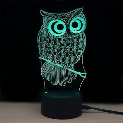 Obrazek z Lampa z iluzją 3D - sowa