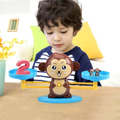 Obraz Edukacyjna małpka skala dla dzieci z liczbami
