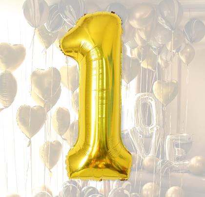 Obrazek z Nadmuchiwane balony cyfry maxi złote - 1