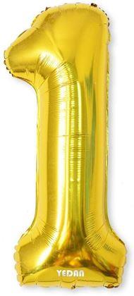 Obrazek z Nadmuchiwane balony cyfry maxi złote - 1