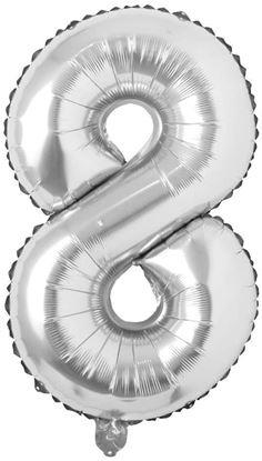 Obraz Balon MAXI 100 cm - srebrny numer