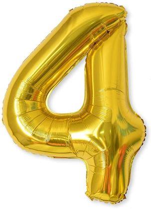 Obrazek z Nadmuchiwane balony cyfry maxi złote - 4