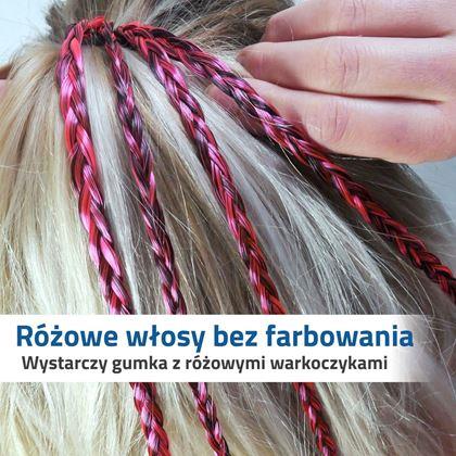 Obrazek z Gumka z warkoczykami - różowa