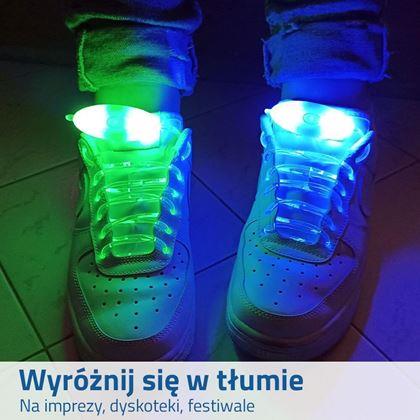 Obrazek z Świecące sznurowadła LED - niebieskie