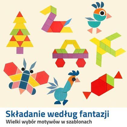 Obrazek z Drewniane puzzle - geometryczne kształty 180 szt