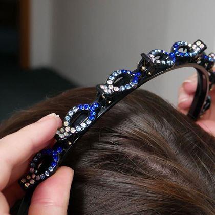 Obrazek z Opaska do włosów ze spinkami i kryształkami - niebieska