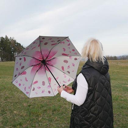 Obrazek z Składany parasol - białe płatki