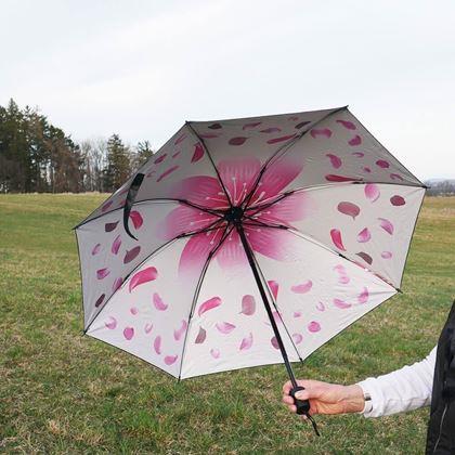 Obrazek z Składany parasol - białe płatki