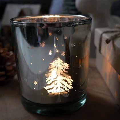 Obrazek z Świecznik na świeczkę herbatkę - zimowy las