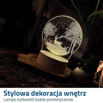 Obrazek z Dekoracyjna lampa 3D - jeleń