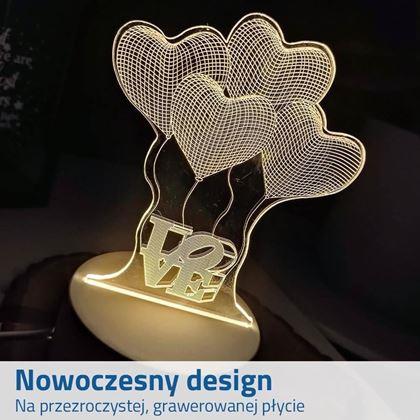 Obrazek z Dekoracyjna lampa 3D - serca