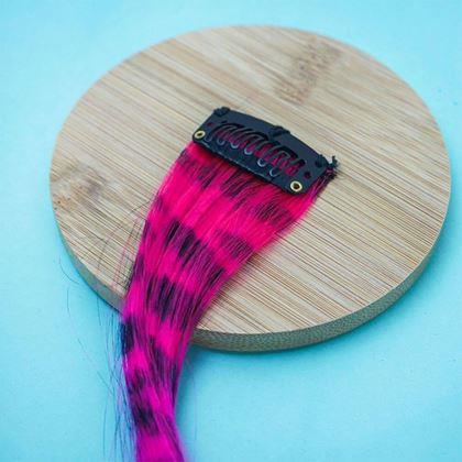 Obrazek z Kolorowy doczepiany pasemka do włosów - różowy
