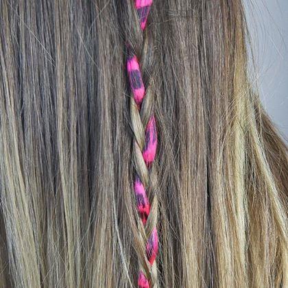 Obrazek z Kolorowy doczepiany pasemka do włosów - różowy
