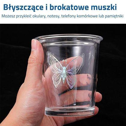 Obrazek z Holograficzne naklejki motylki 45 szt.