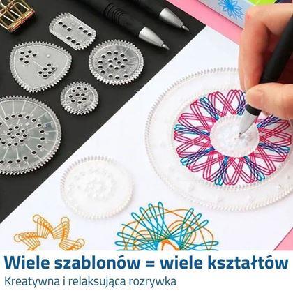 Obrazek z Zestaw szablonów do rysowania - spirograf