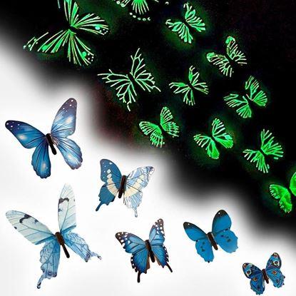 Obraz Zestaw świecących motyli na ścianę
