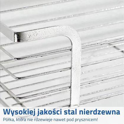 Obrazek z Przyklejana półka ze stali nierdzewnej do prysznica