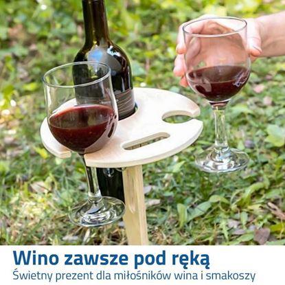 Obraz Składany stolik na wino z uchwytami na kieliszki