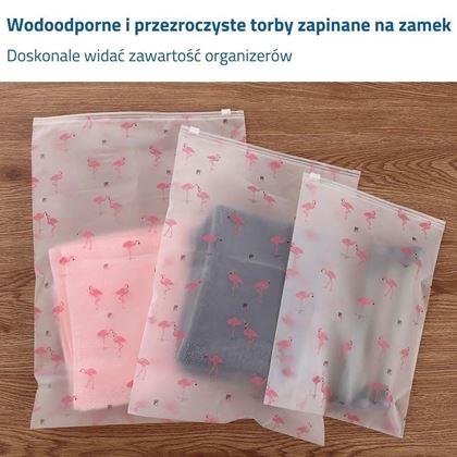 Obrazek z Zestaw wodoodpornych toreb podróżnych - flaming