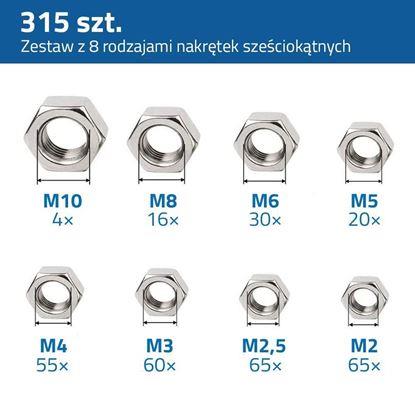 Obraz Zestaw nakrętek sześciokątnych 315 szt.