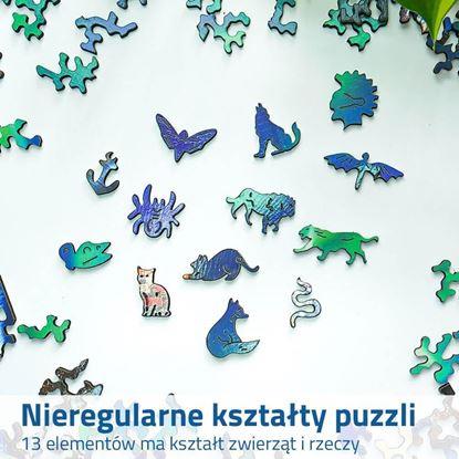 Obraz Drewniane puzzle o nieregularnych kształtach