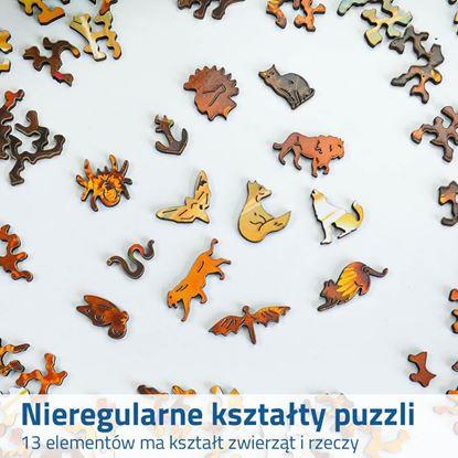 Obraz Drewniane puzzle o nieregularnych kształtach