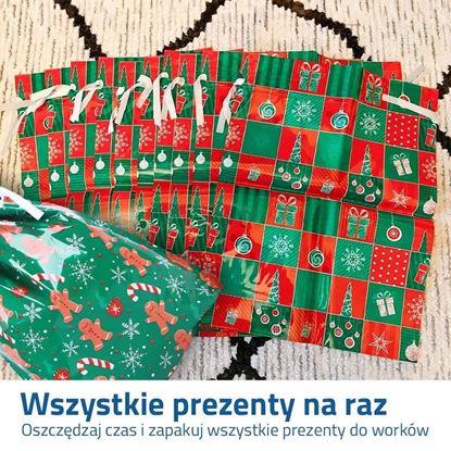 Obraz Worek do pakowania prezentów świątecznych ze sznurkiem 42/51 cm