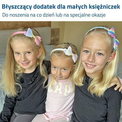 Obrazek z Błyszcząca opaska z kokardką - pastelowa