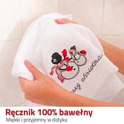 Obrazek z Ręcznik świąteczny 100% bawełna - bałwanki